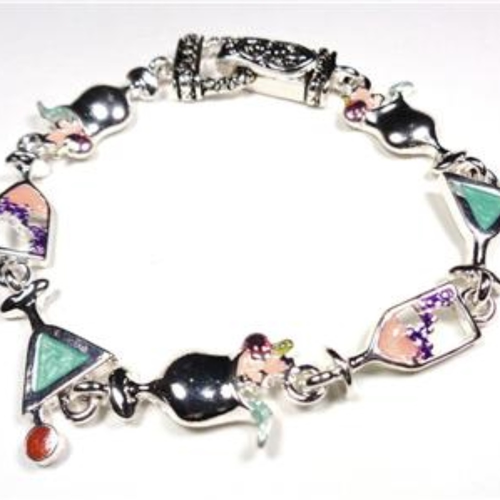 NAUTICAL ISLAND TROPICAL DRINK COCKTAIL BRACELET - Picture 1 of 3